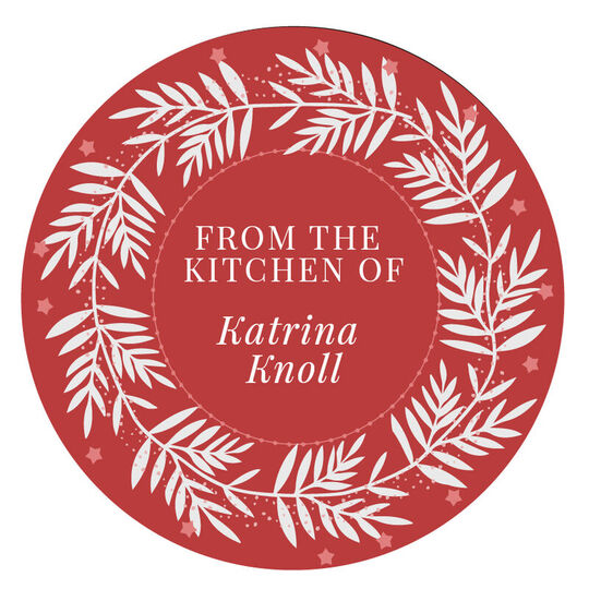 Festive Wreath Round Gift Stickers